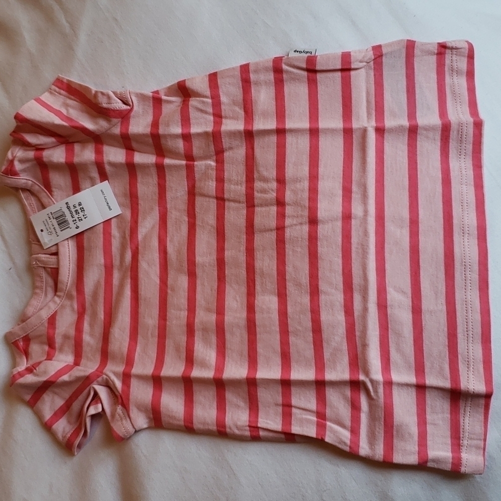 Baby GAP Girl's Pink Striped Short Sleeve Dress - Size 6-12 Months